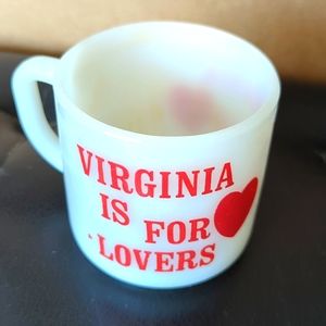 White milk glass Virginia is for Lovers Federated mug